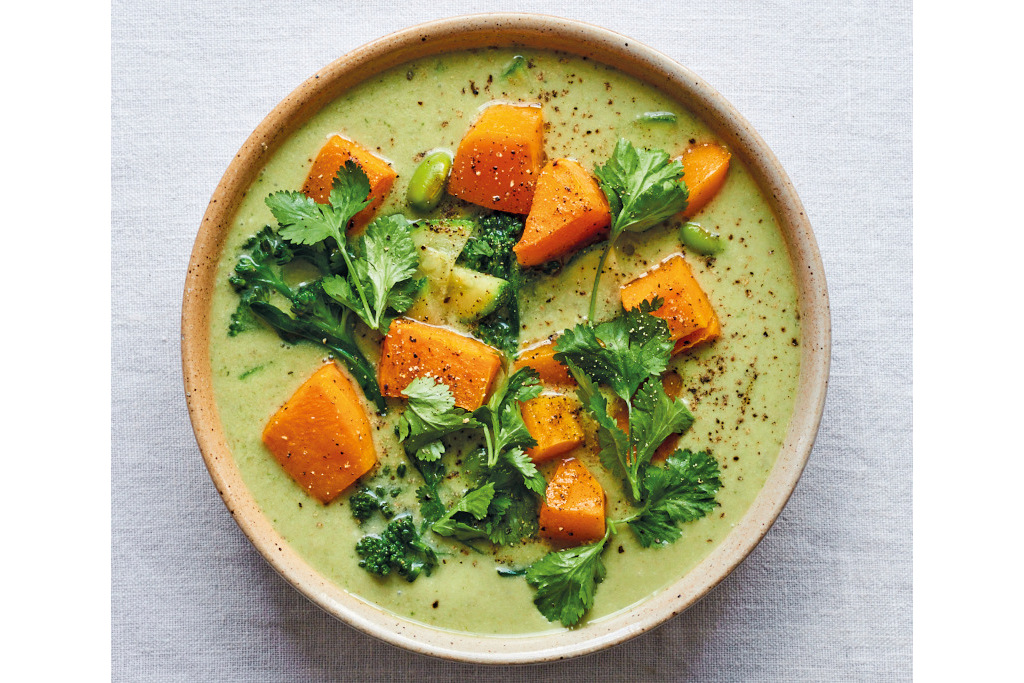 detox kitchen orange and green vegetable bowl soup